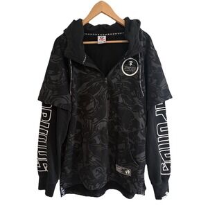 AAPE By A Bathing Ape Camo Hoodie Somewhere In The Universe Black 3XL Fits US LG